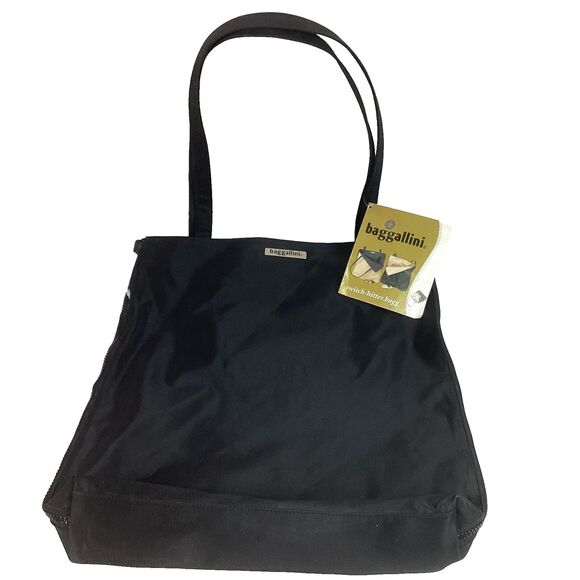 Baggallini Switch Hitter - Black Or Tan - Reversible Tote Bag - New With Tags! - Picture 1 of 7